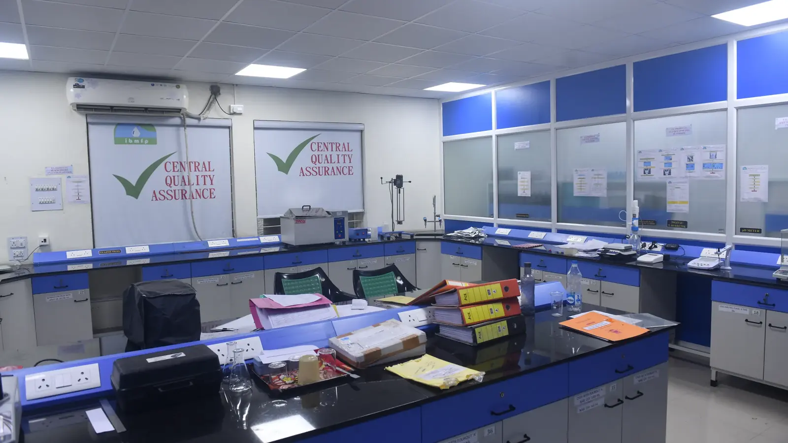 Quality laboratory benches and glassware on campus