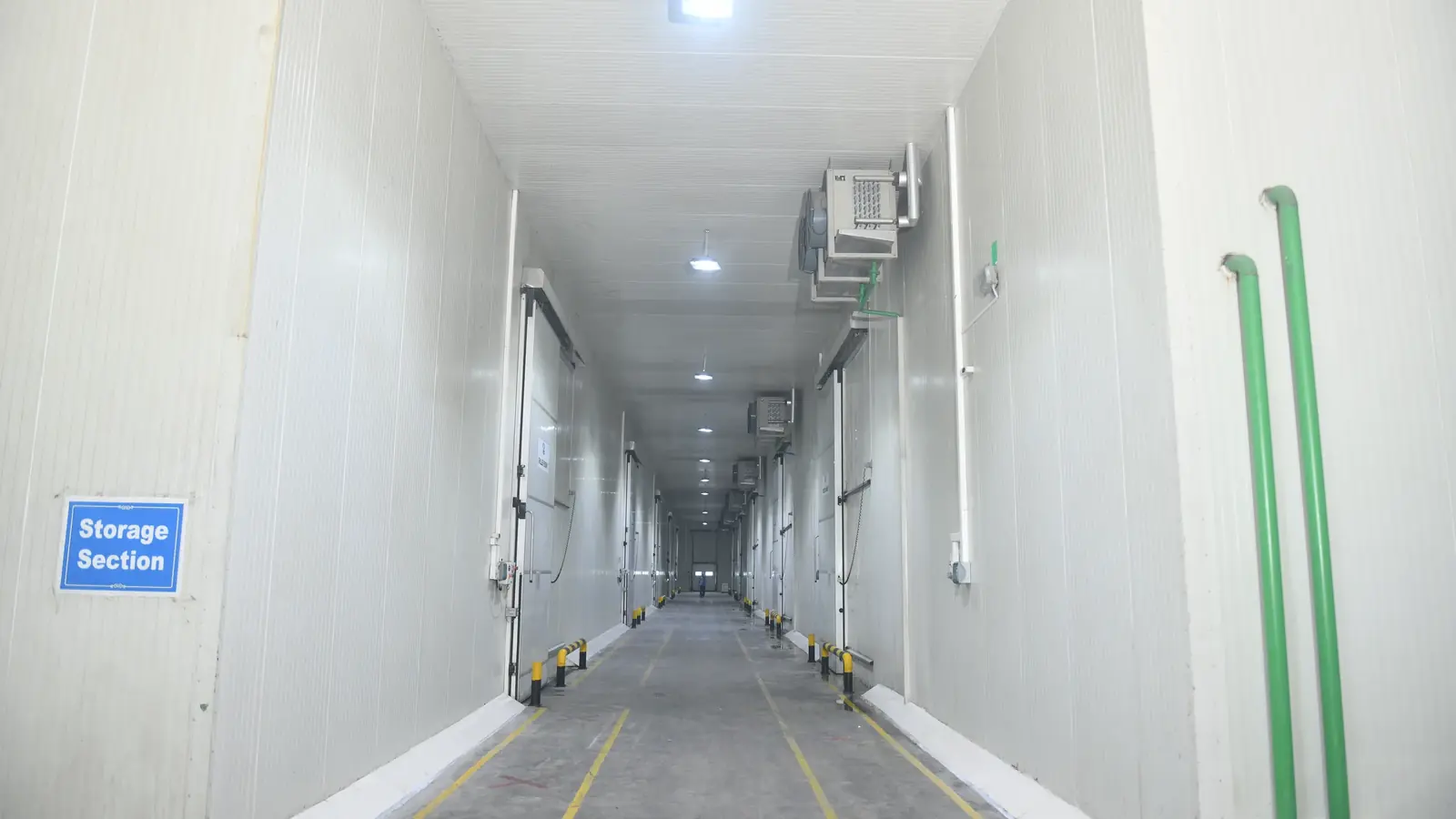 Storage Section corridor with insulated chamber doors