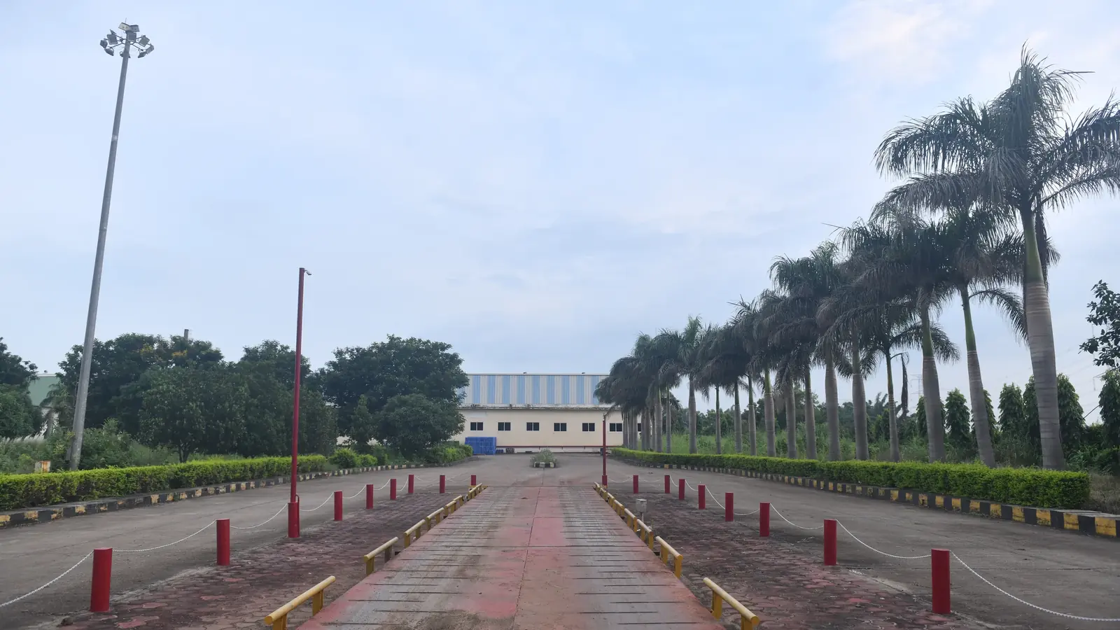 Weighbridge lane at campus entry